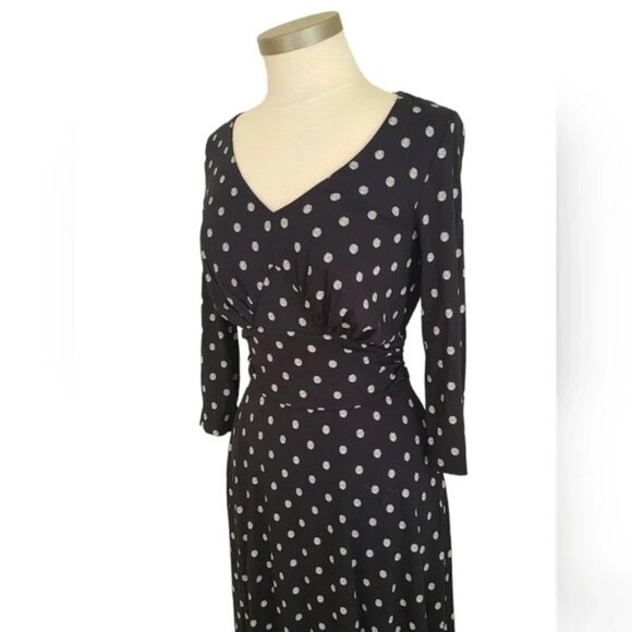PEPPERBERRY Really super curvy polka dot midi dress black and white - Picture 3 of 13
